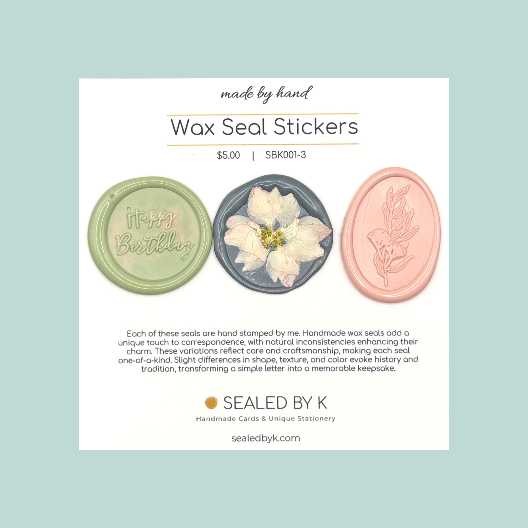 Happy Birthday & Floral Wax Seals
