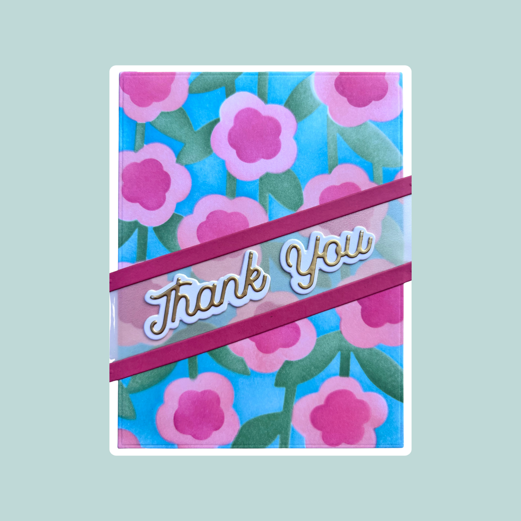 Thank You - Pink Flowers & Gold