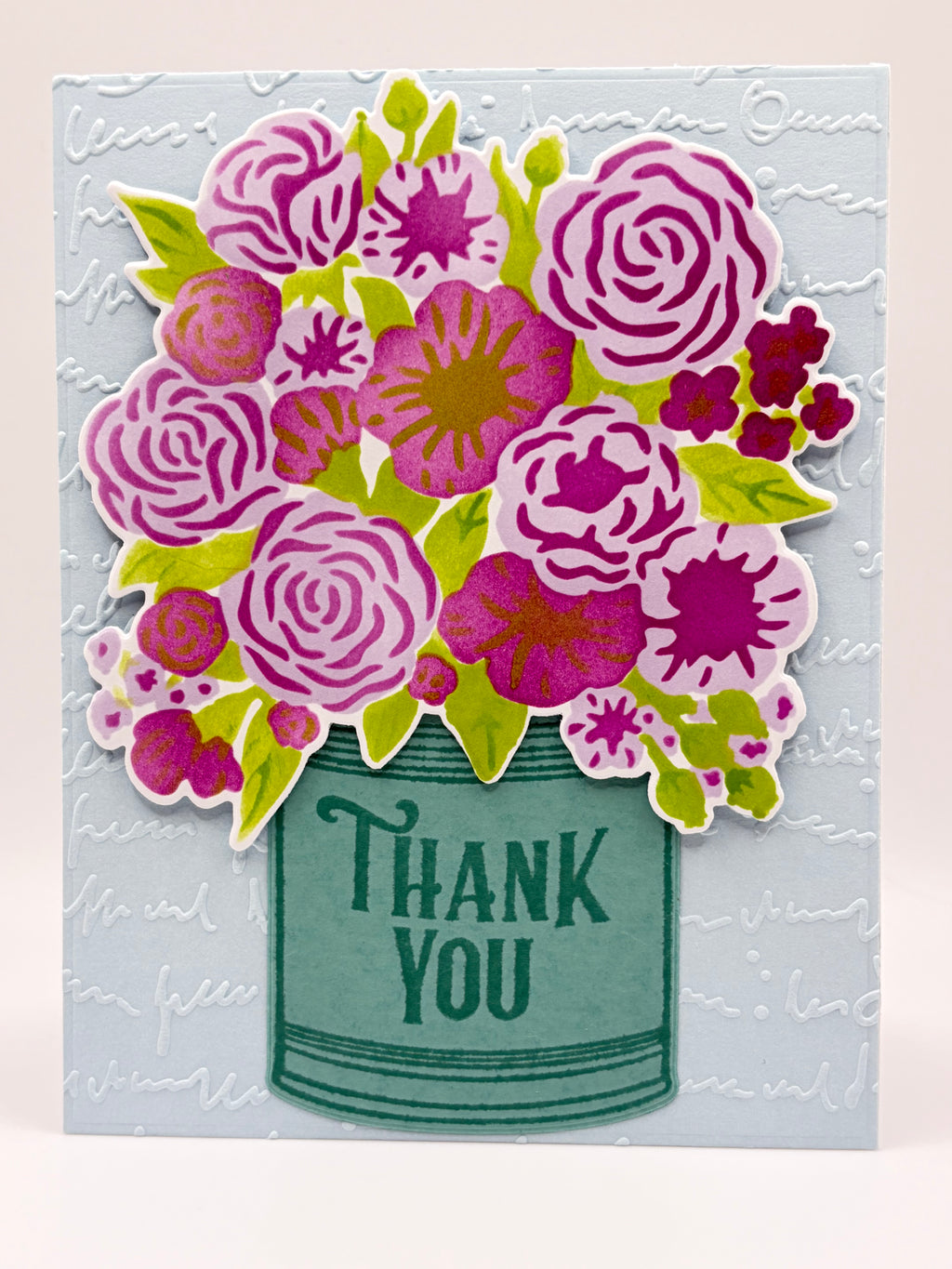 Thank You - Hand Stenciled & Stamped