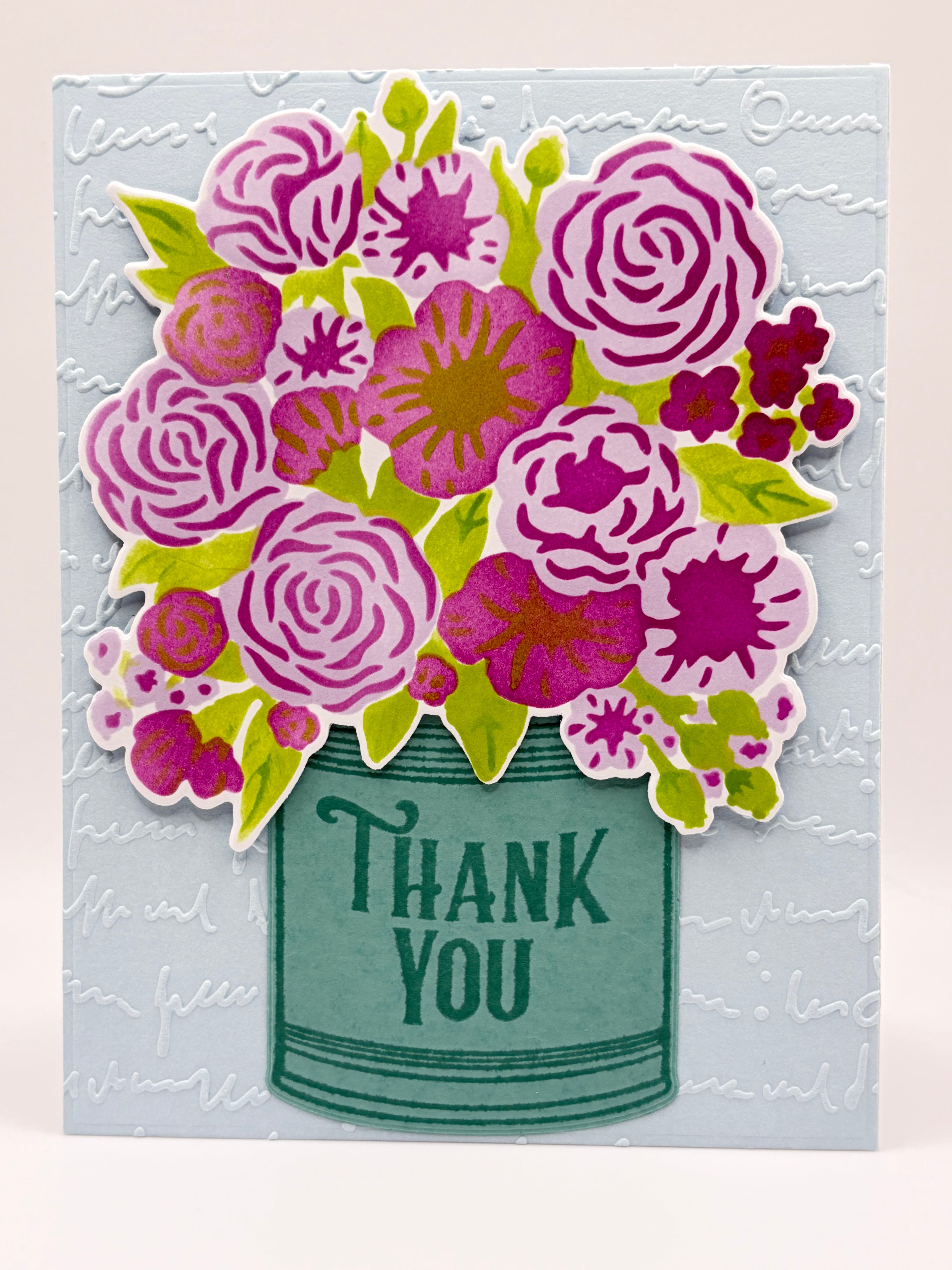 Thank You - Hand Stenciled & Stamped