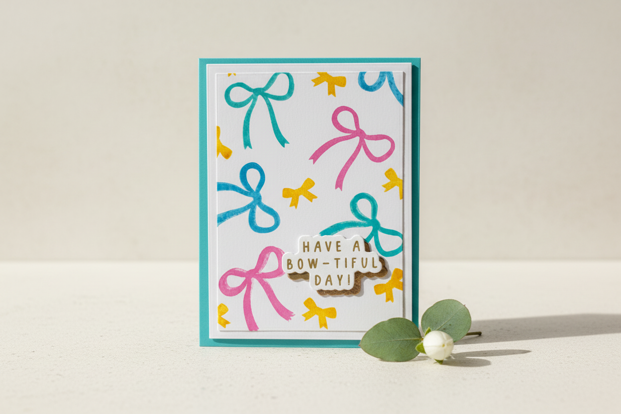 Have A Bow-tiful Day Card Mockup