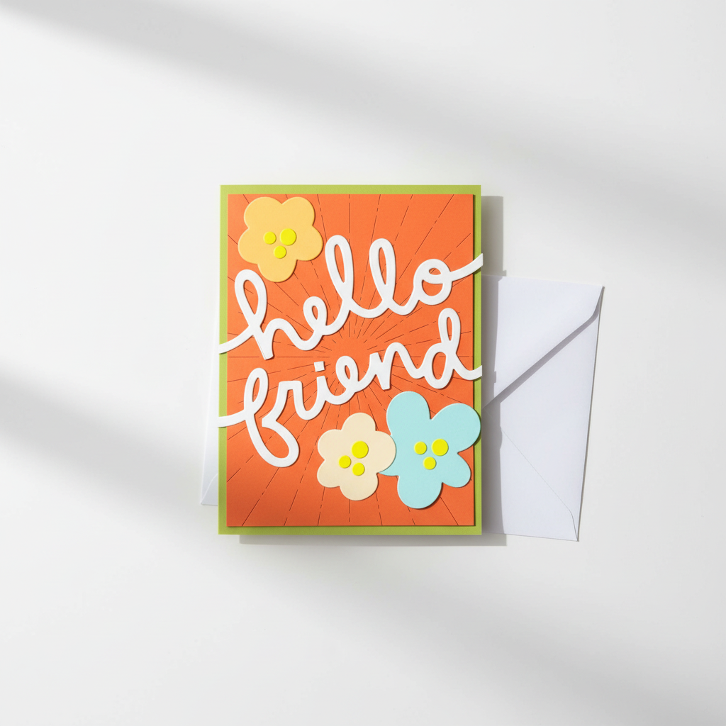 Hello Friend Card Full View Mockup