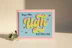 Handmade UGH Also Spells Hug card mockup