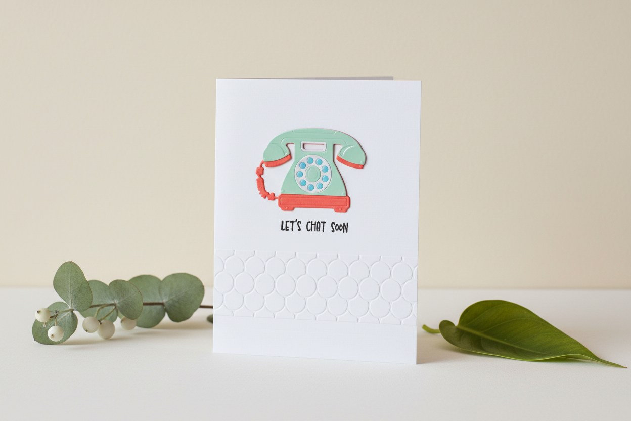 Handmade Let's Chat Soon friendship card mockup