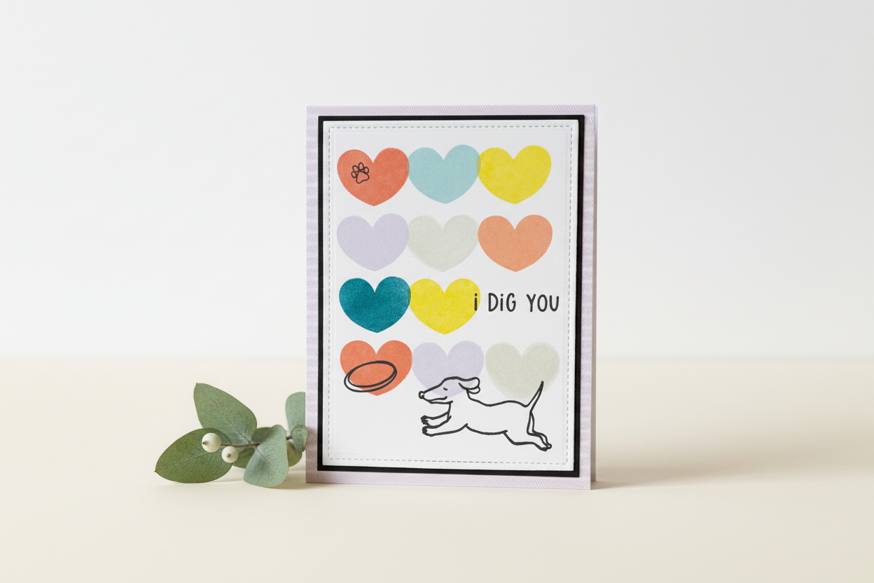 Handmade I Dig You dog friendship card mockup