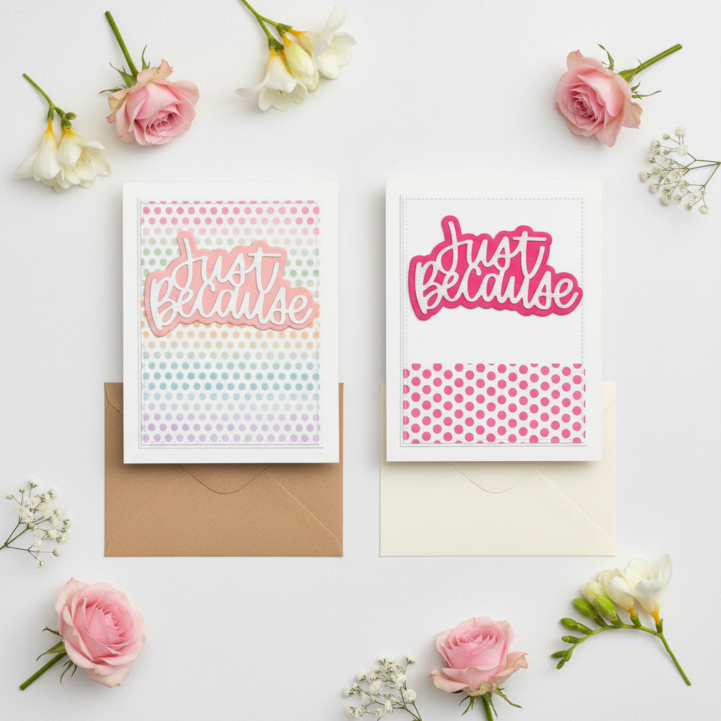 Just Because Cards Mockup with Flowers