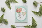 Mint Thank You Card - Mint Plaid with Mint Frame