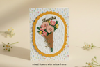 Thank You Card - Mixed Flowers with Yellow Frame